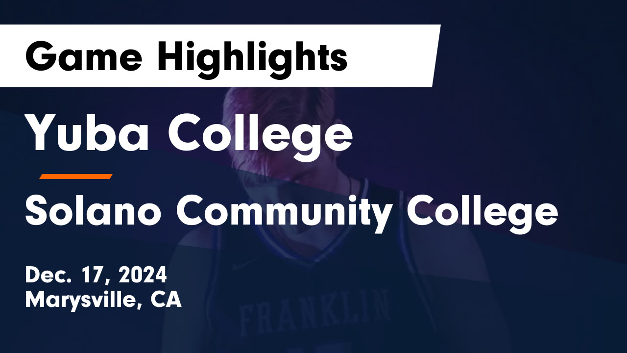 Yuba College vs Solano Community College Game Highlights - Dec. 17, 2024