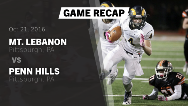 Varsity Football Mt Lebanon High School Pittsburgh