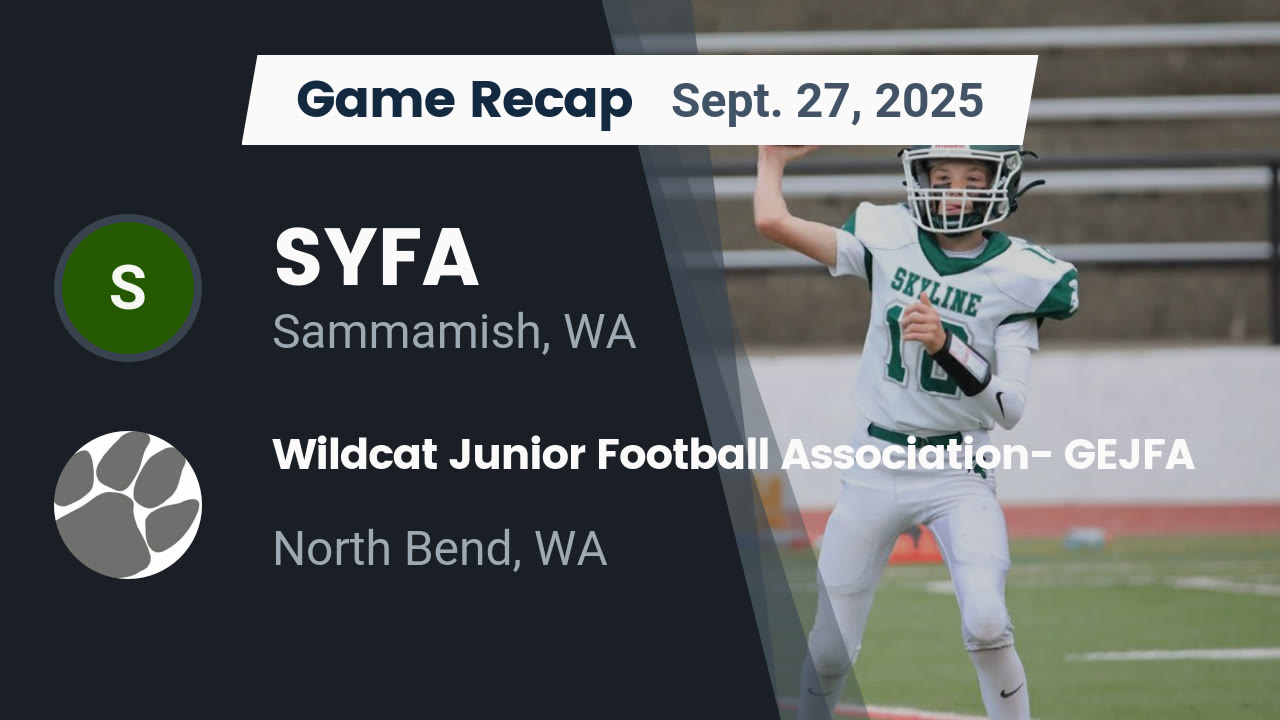 Recap: SYFA vs. Wildcat Junior Football Association- GEJFA 2025 - SYFA ...