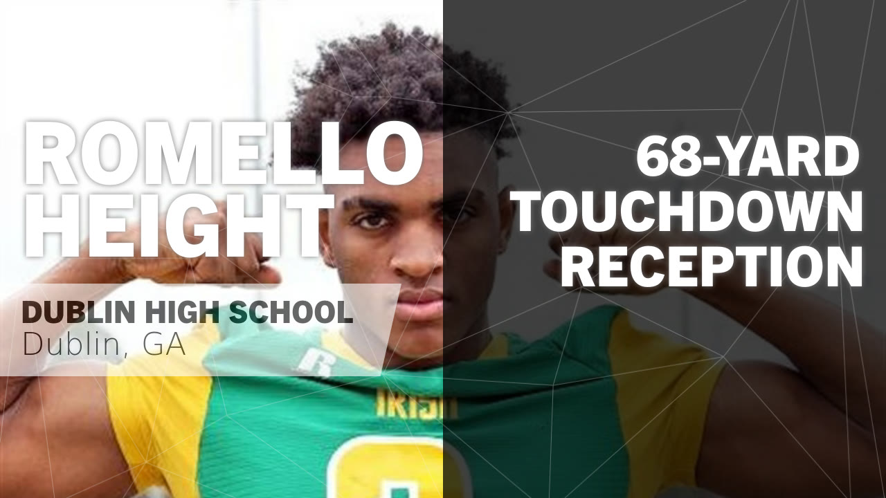 Romello Height S Dublin Ga Video 68 Yard Touchdown Reception