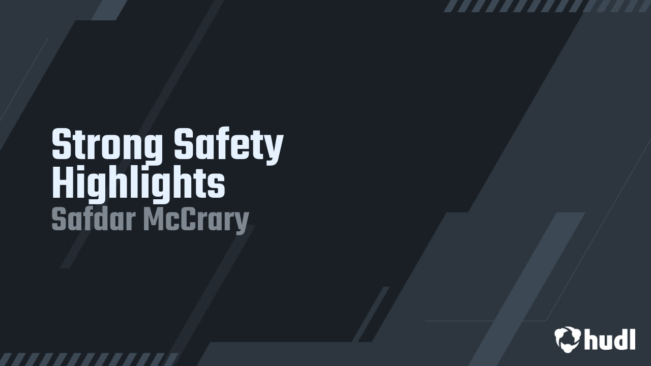 Strong Safety Highlights Safdar McCrary highlights Hudl